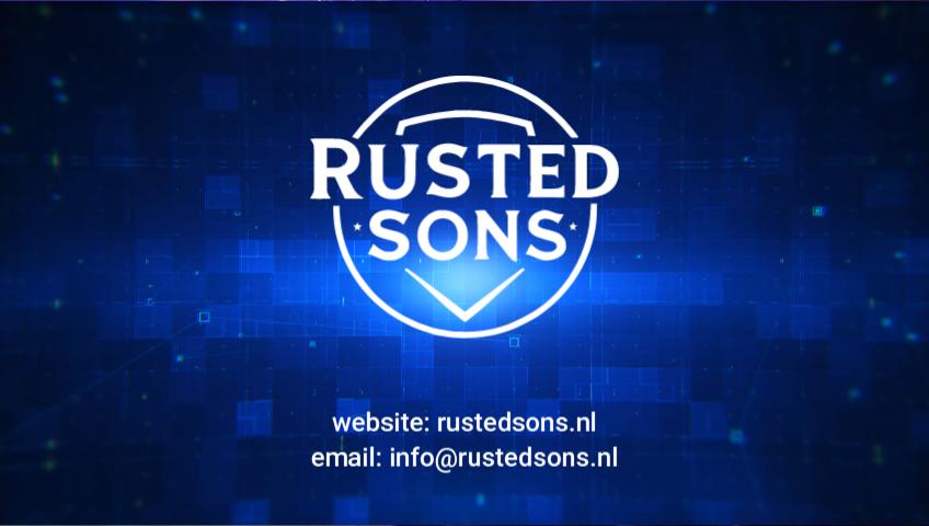 Rusted Sons logo en cover image voor de popup